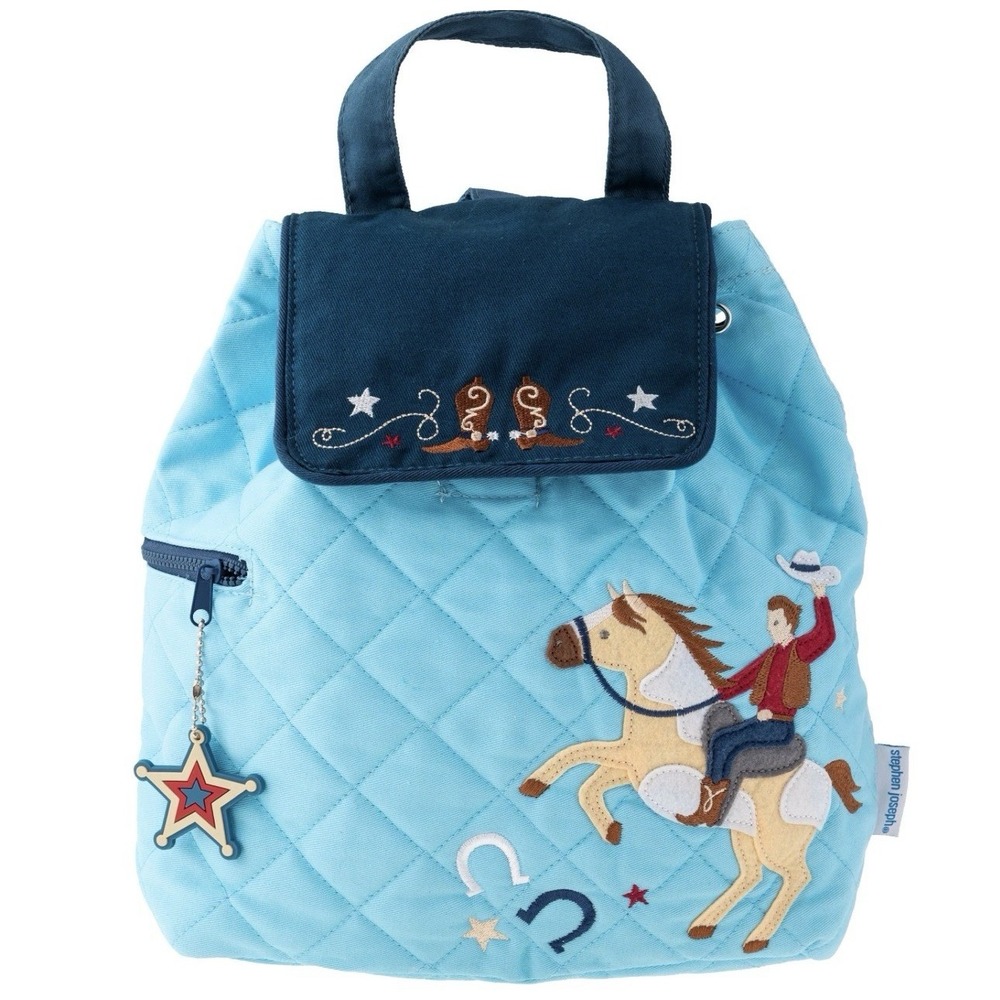 Stephen Joseph Toddler Quilted Backpack Western Rodeo Cowboy NWT